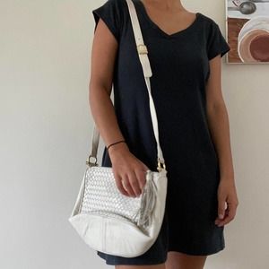 White vintage crossbody purse